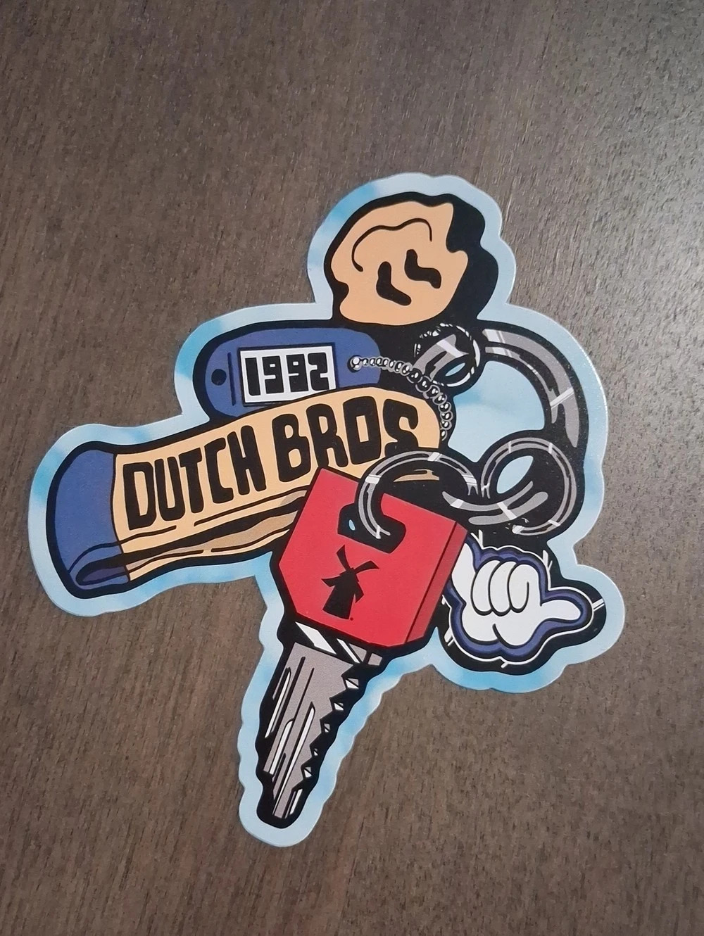 Dutch Bros Keychain Sticker Die-Cut Vinyl Sticker
